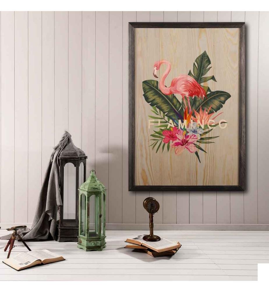 Peinture décorative en bois encadrée, multicolore, peinture en bois de pin, cadre en bois