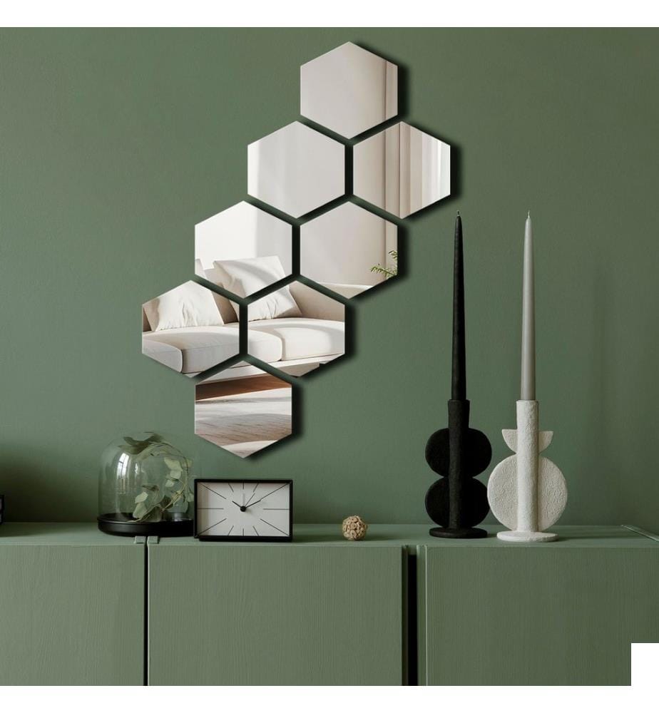 Miroir décoratif, 100 % plexiglas, argent