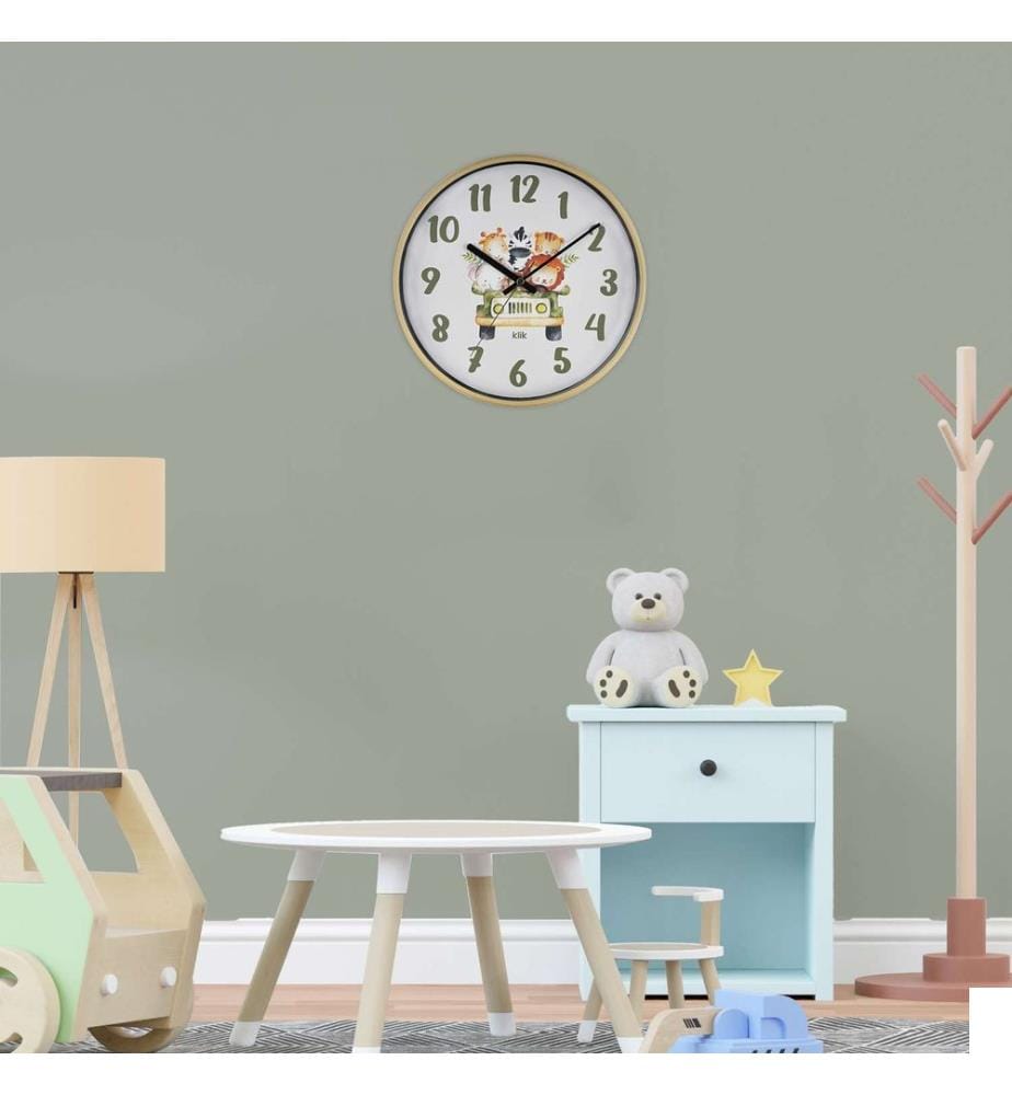 Horloge murale décorative, 90 % plastique / 10 % verre, beige