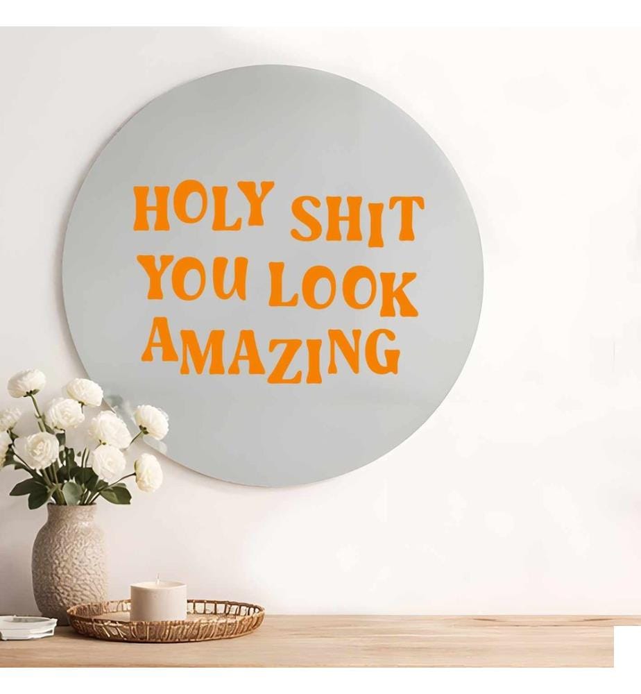 Miroir décoratif, 100 % verre, multicolore
