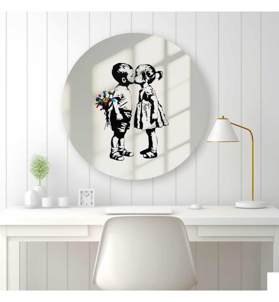 Miroir décoratif, 100 % verre, multicolore