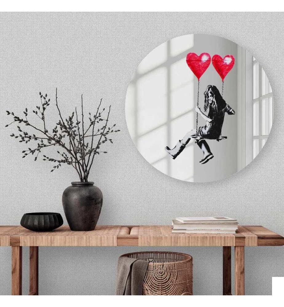 Miroir décoratif, 100 % verre, multicolore