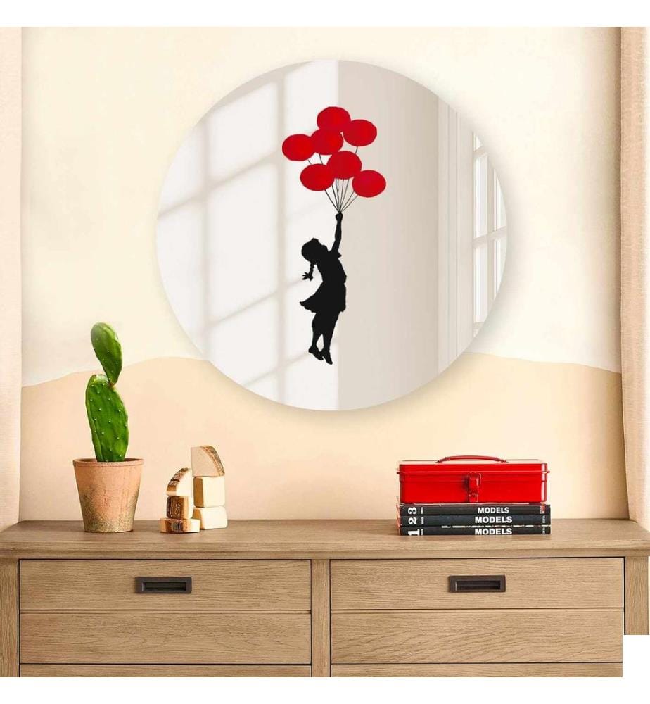 Miroir décoratif, 100 % verre, multicolore