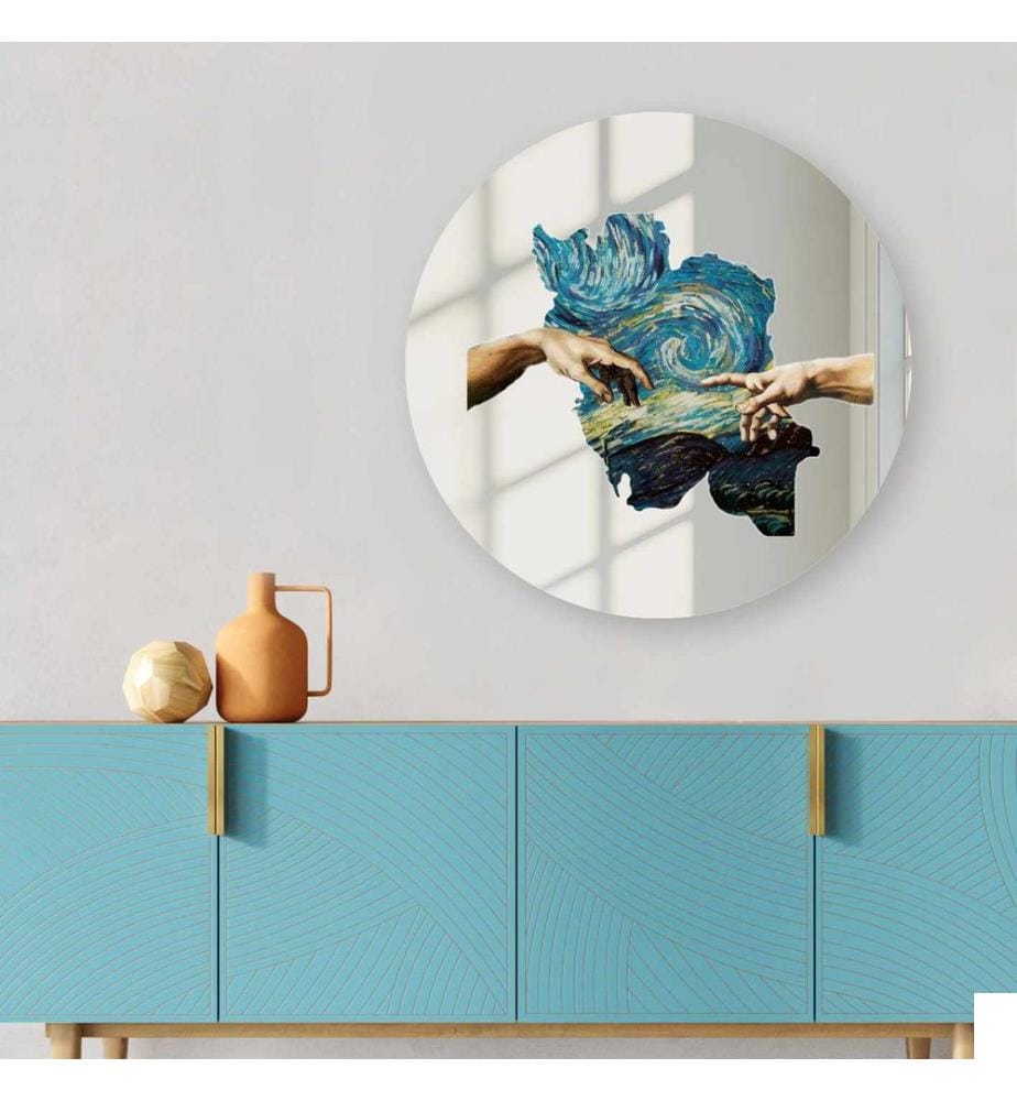 Miroir décoratif, 100 % verre, multicolore