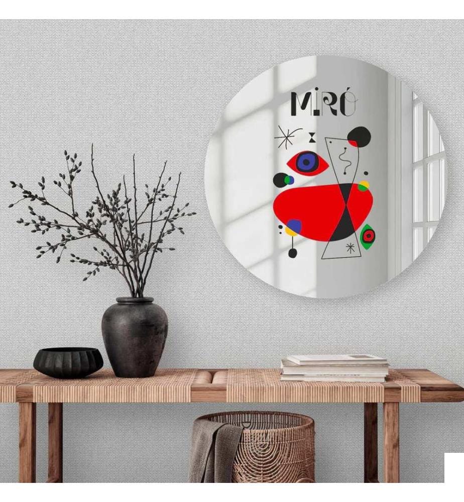 Miroir décoratif, 100 % verre, multicolore