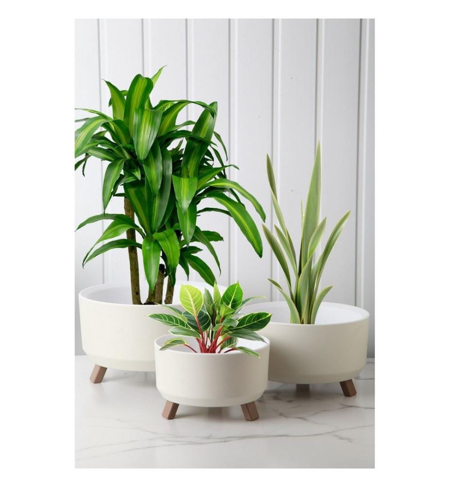 Ensemble de vases, blanc, 100 % PLASTIQUE