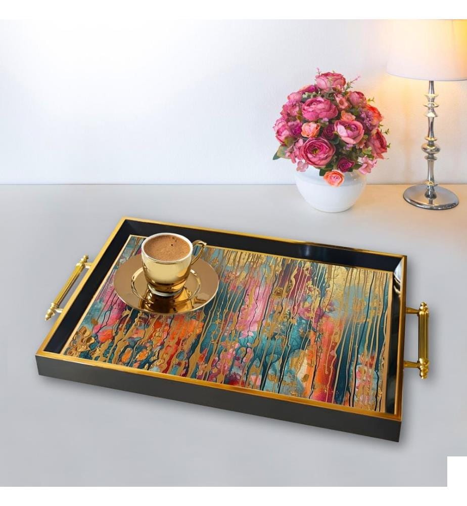 Plateau, multicolore, 100 % VERRE