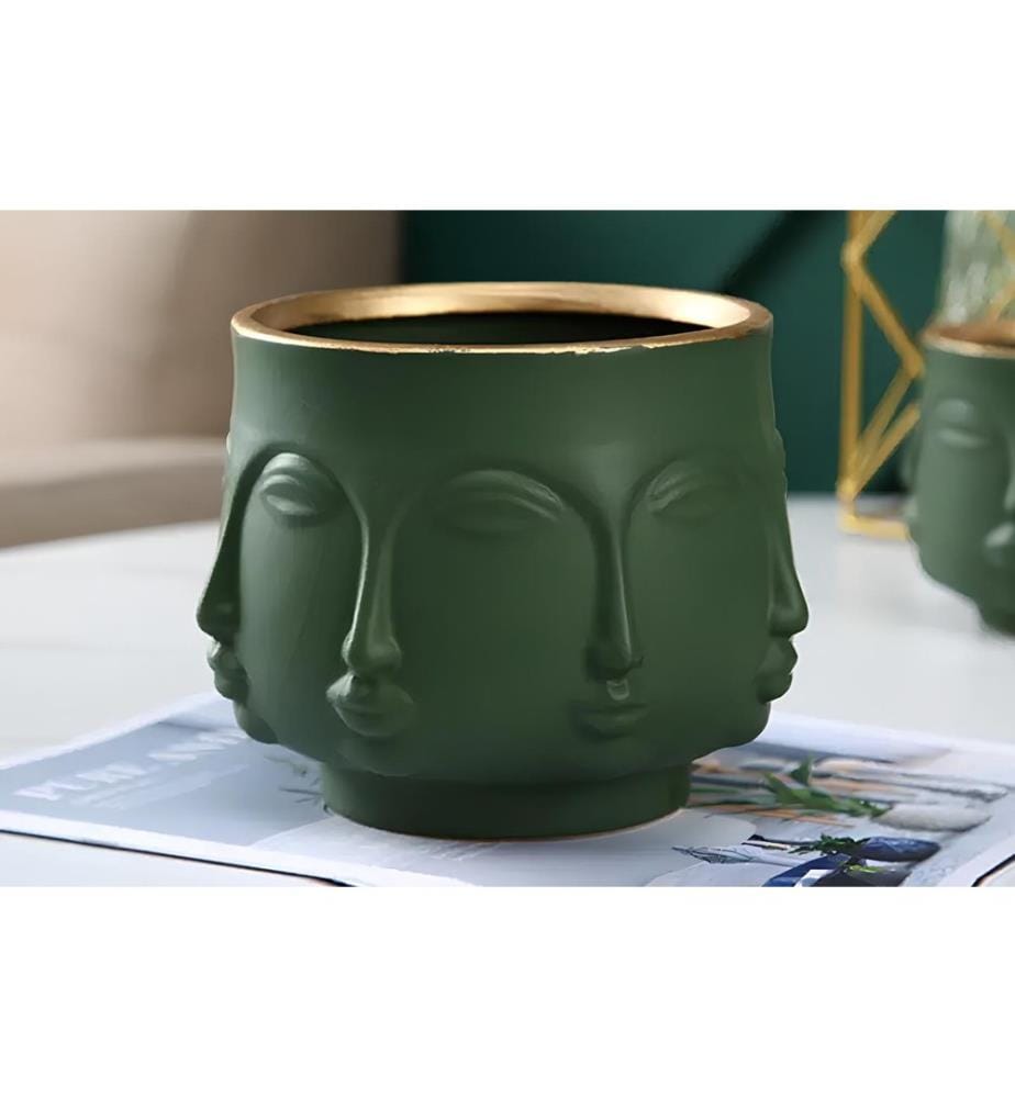 Pot décoratif, vert, 100 % POLYESTER