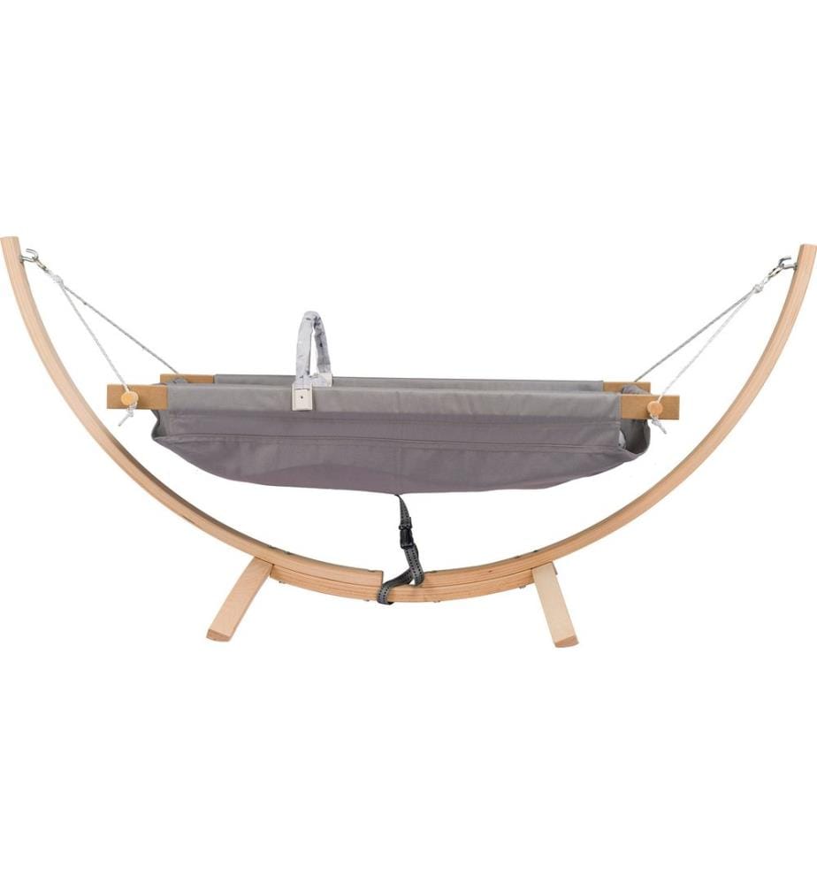 Hamac pour bébé, gris, 100 % BOIS, tissu : 100 % COTON
