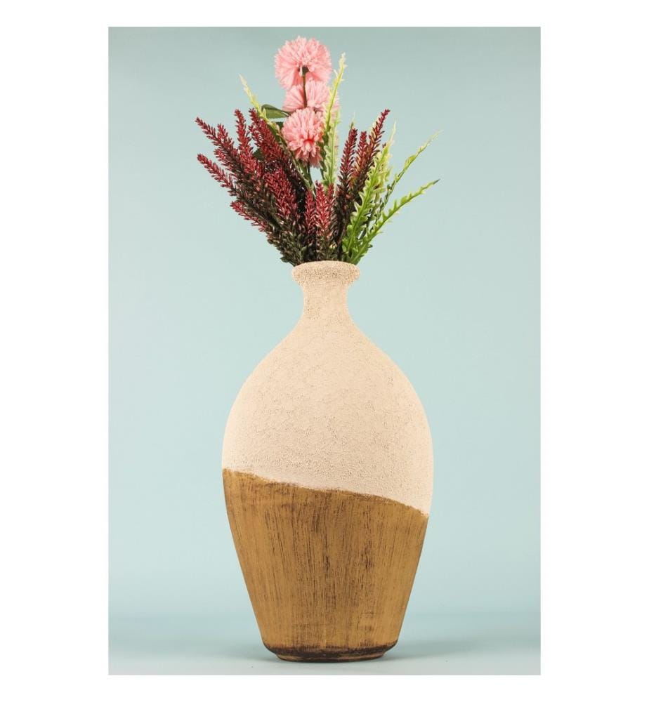 Pot décoratif, écru, CORPS EN CÉRAMIQUE