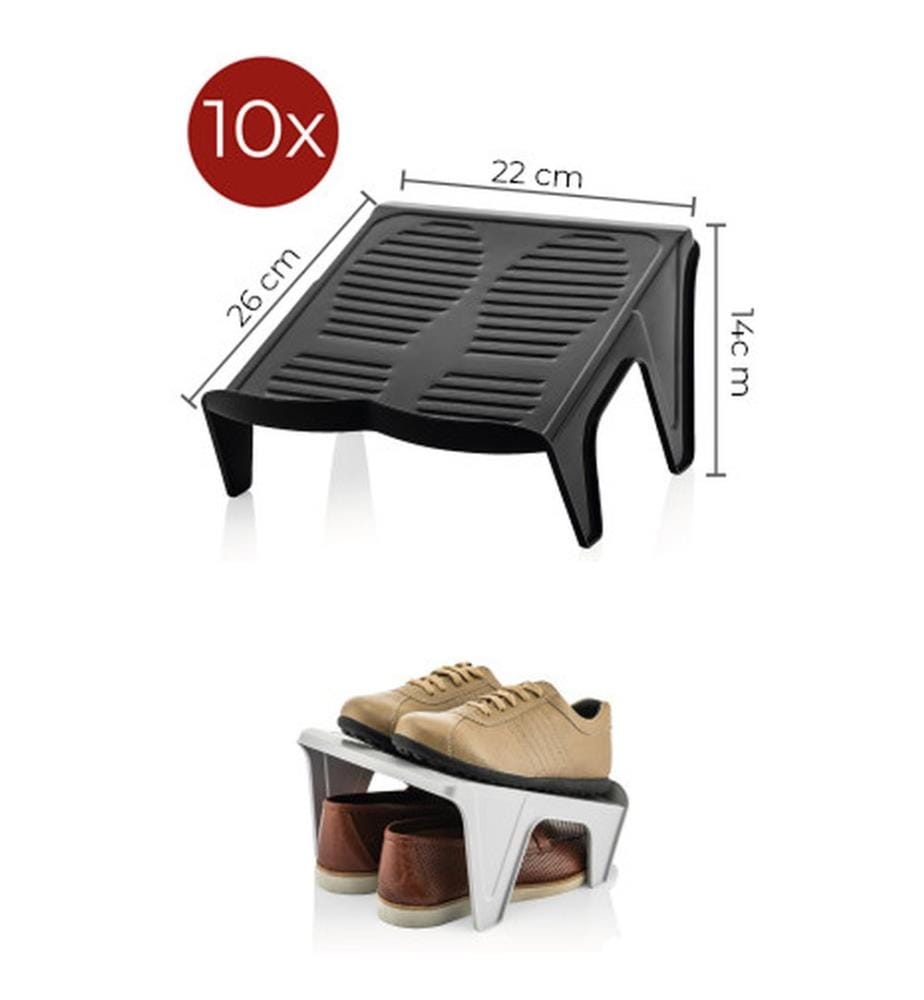 Ensemble de rampes pour chaussures, 10 pièces, noir, 100 % PLASTIQUE
