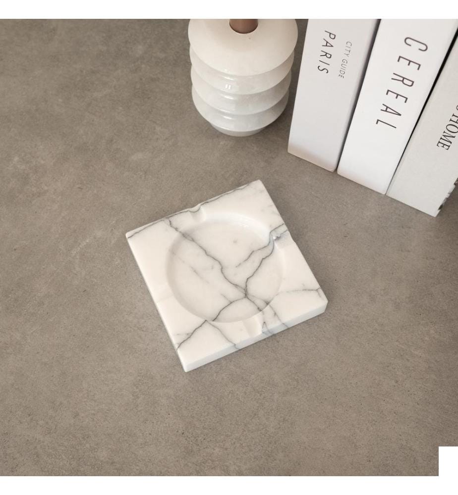 Cendrier, blanc, 100% Sicily Lila Marble