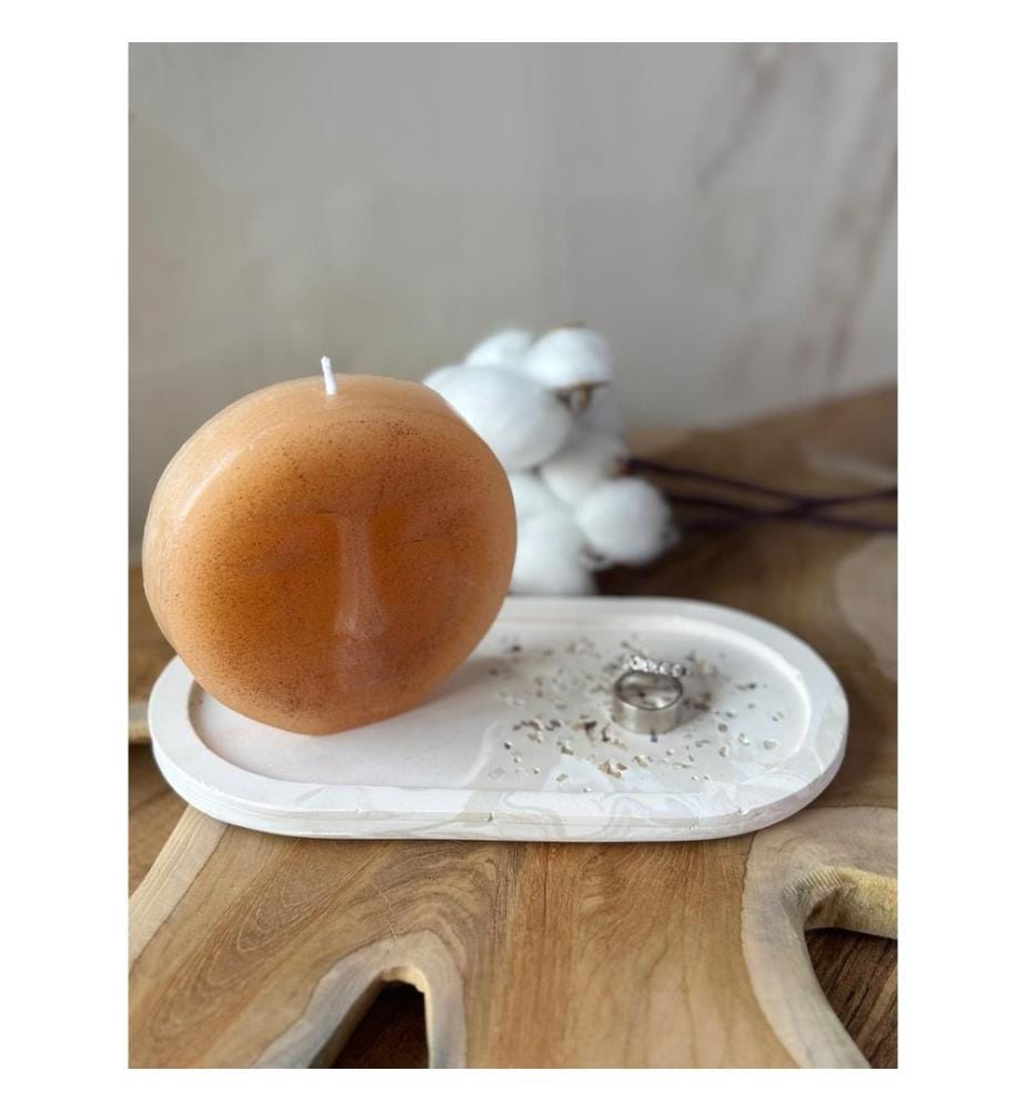 Set de bougies, 2 pièces, Beige, White, 100% CONCRETE