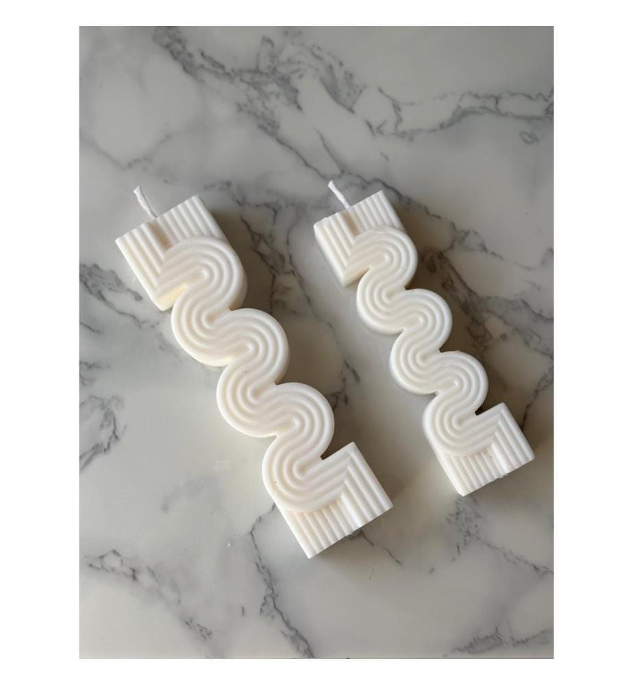 Set de bougies, 2 pièces, blanc, 100% CONCRETE