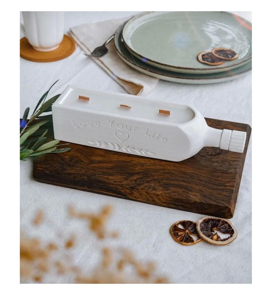 Bougie, blanche, 100% SOYA WAX