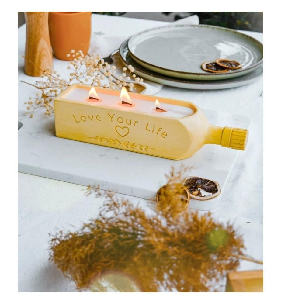 Bougie, jaune, 100% SOYA WAX