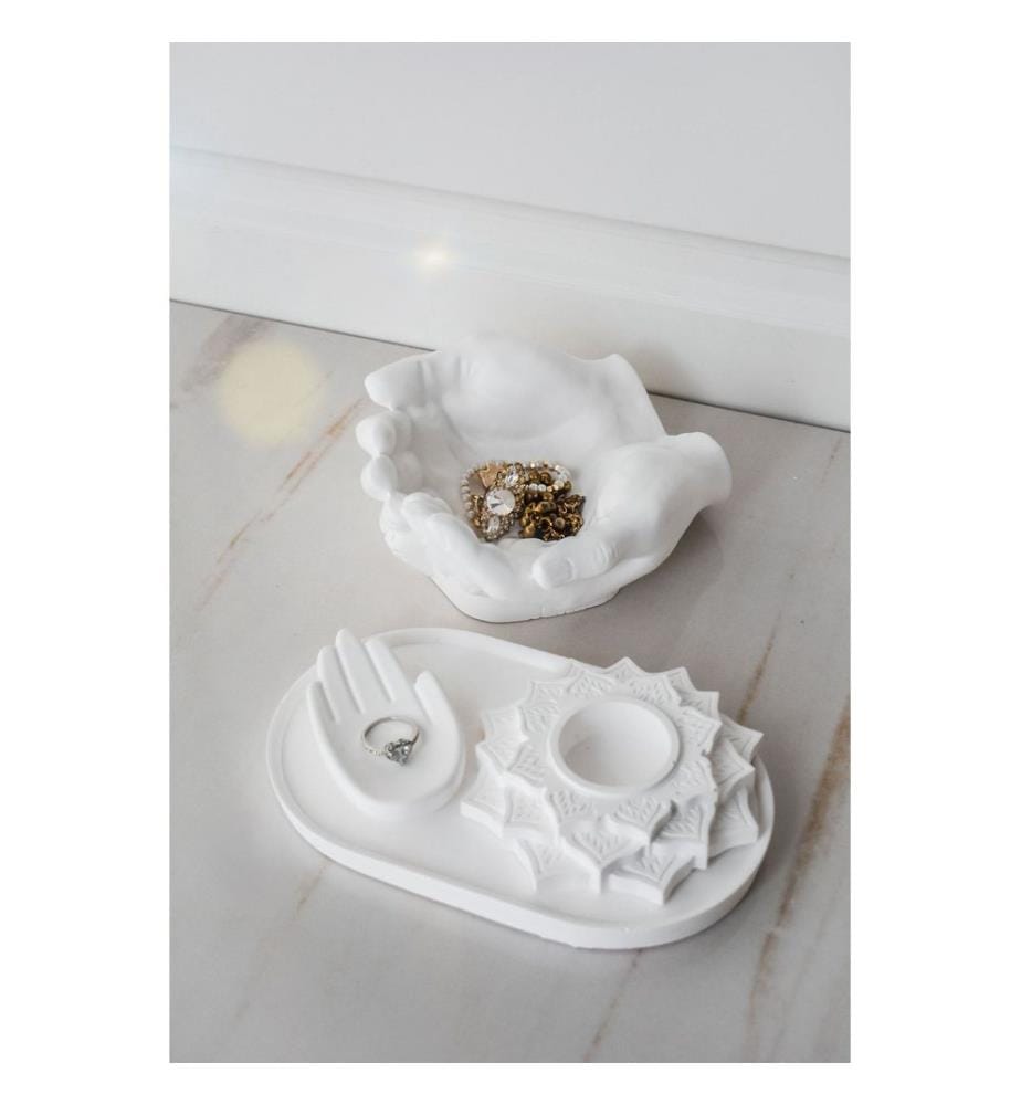 Set de bougies, 3 pièces, blanc, 100% CONCRETE
