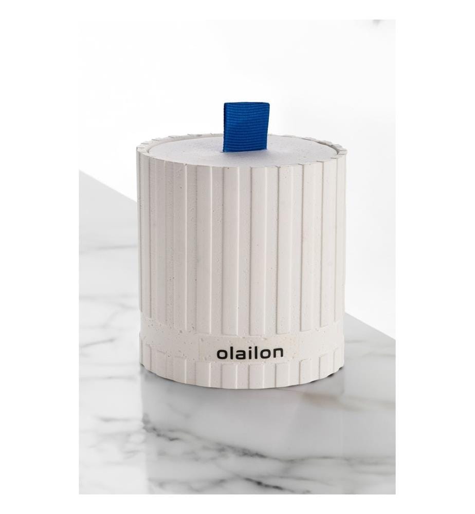 Bougie, blanche, CONCRETE / RIBBON