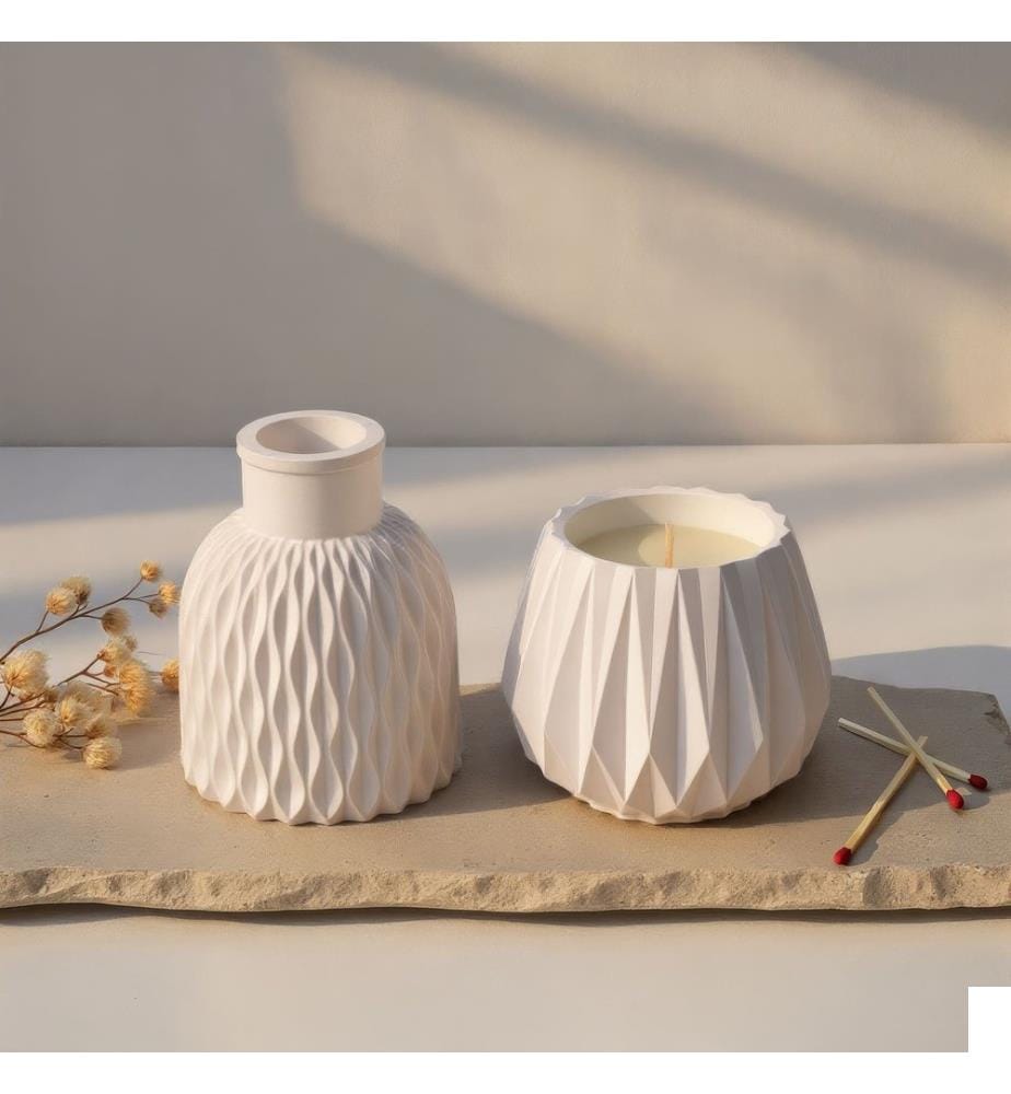 Set de bougies, 2 pièces, blanc, 100% PARAFFINE (5% huileux)