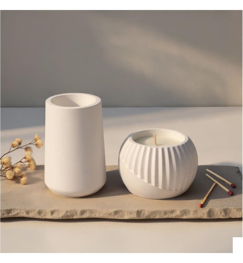 Set de bougies, 2 pièces, blanc, 100% PARAFFINE (5% huileux)
