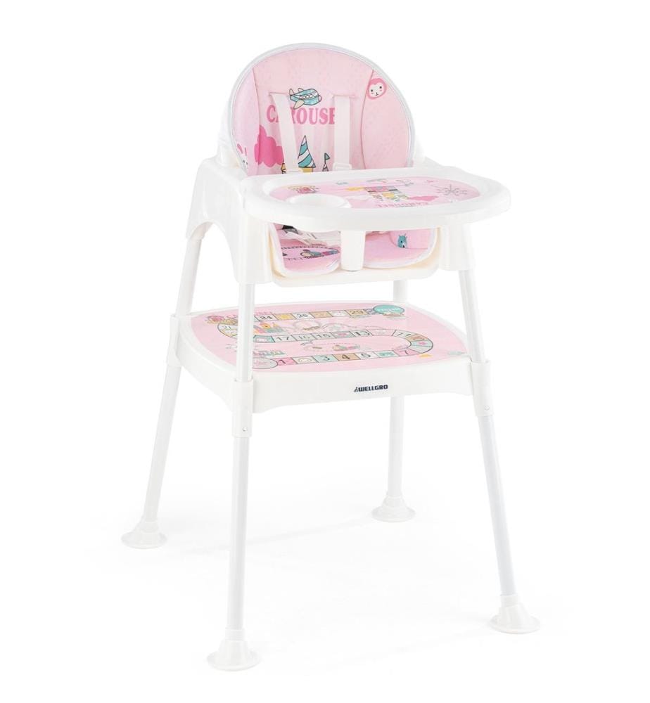 Chaise de bébé, rose, 100% PLASTIQUE, Coussin : 80% COTON / 20% POLIYESTER, Cadre : 100% METAL