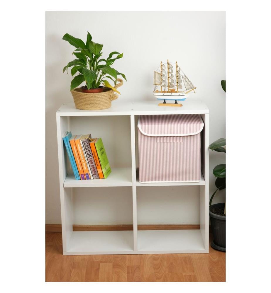 Panier en feutre, rose, blanc, 70% POLYESTER / 30% COTON