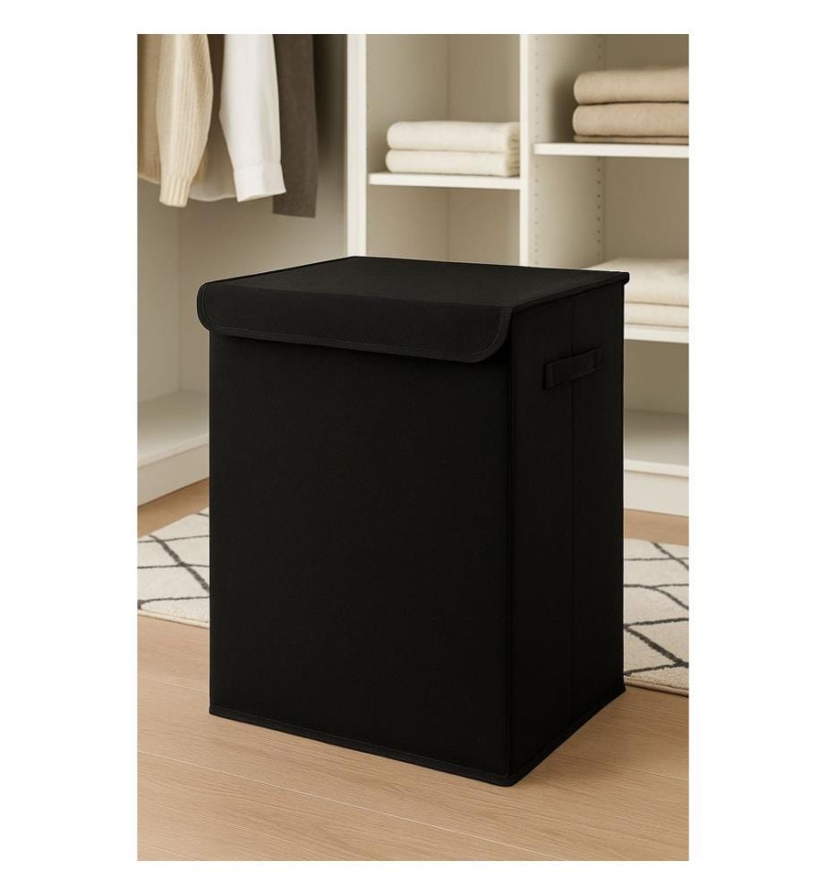 Boîte de rangement en feutre, noir, 100% POPLIN