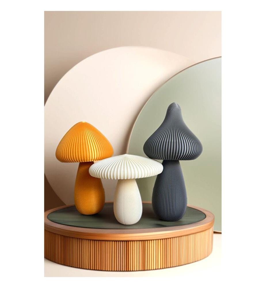 Set de bibelots, 3 pièces, blanc, or, gris, 100% BIOPLASTIQUE