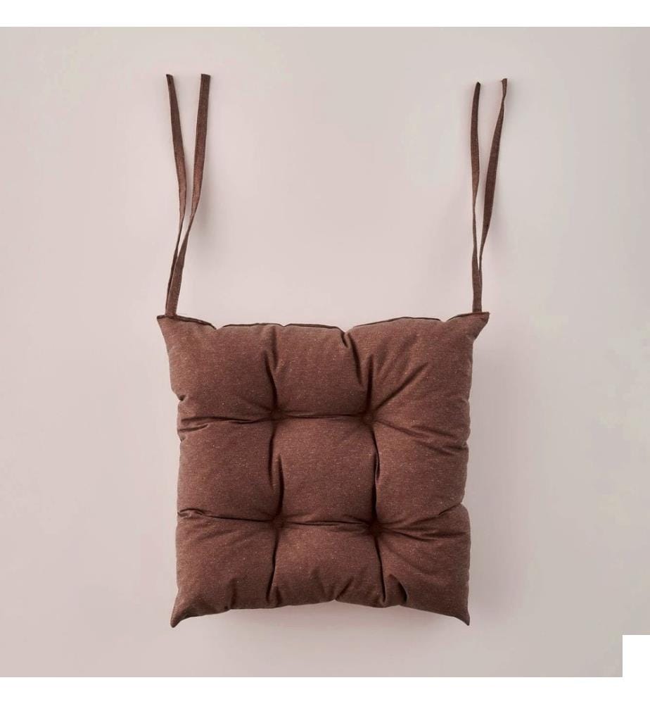 Coussin de chaise, 100 % coton, marron