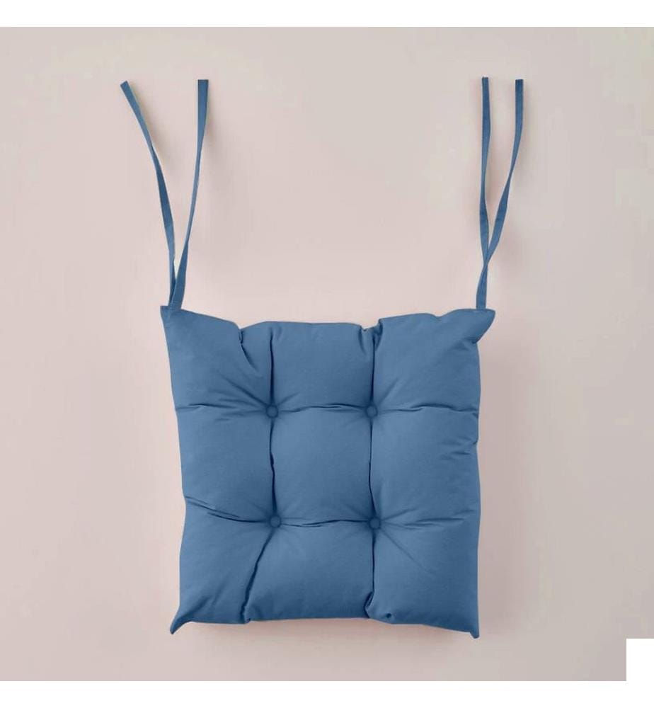 Coussin de chaise, 100 % coton, bleu marine