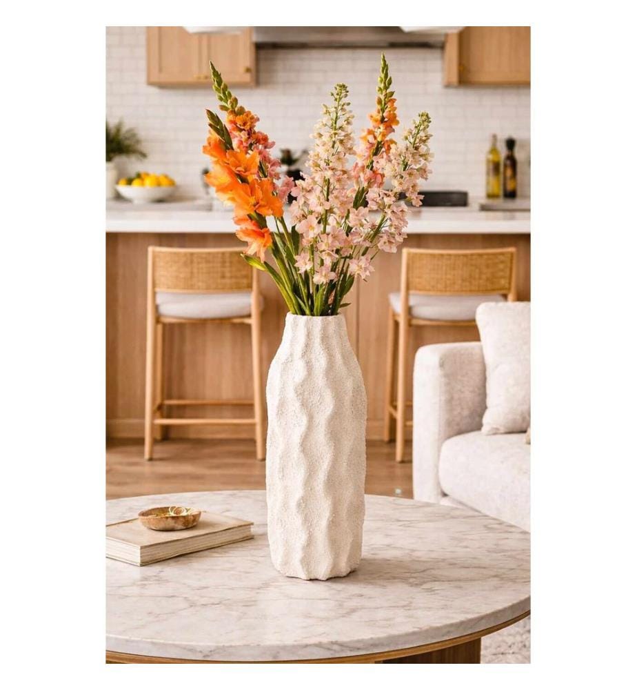 Pot décoratif, corps en céramique, blanc