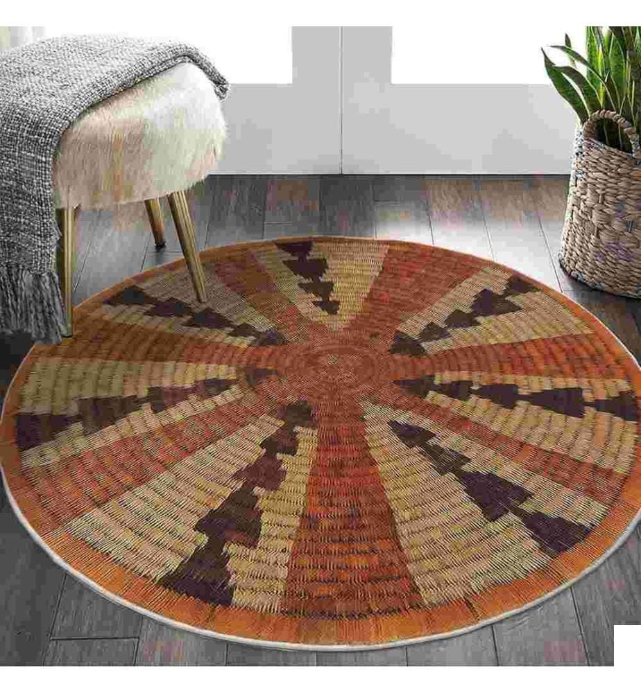 Tapis, 110 x 110, , Orange, 70% Coton - 30% Polyester, Semelle en coton