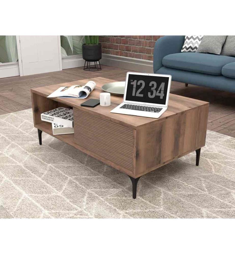 Coffee Table, Walnut, Melamine Coated Chipboard