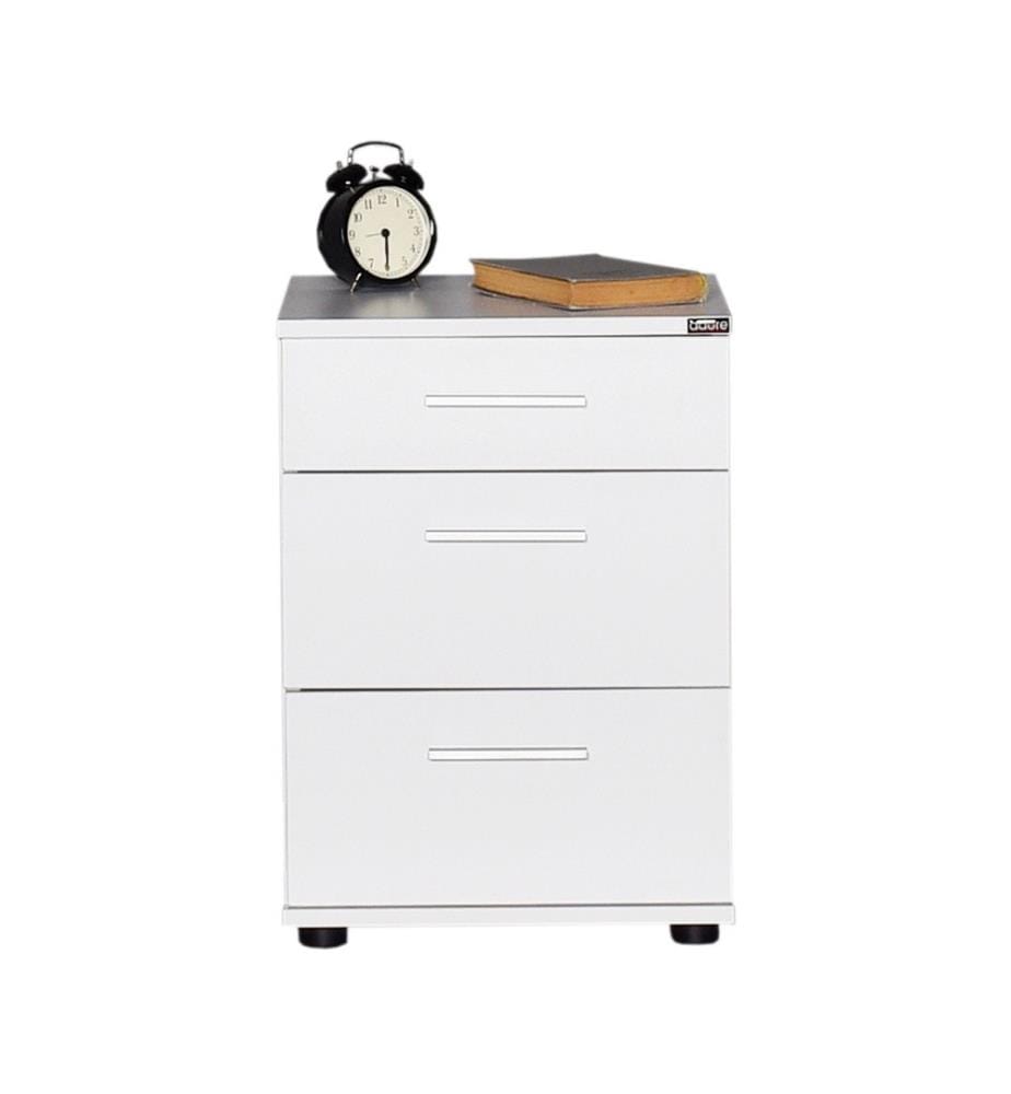 Nightstand, White, Melamine Coated Particle Board