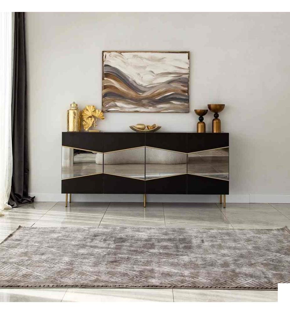 Console, Black, Fume, Melamine Coated Particle Board