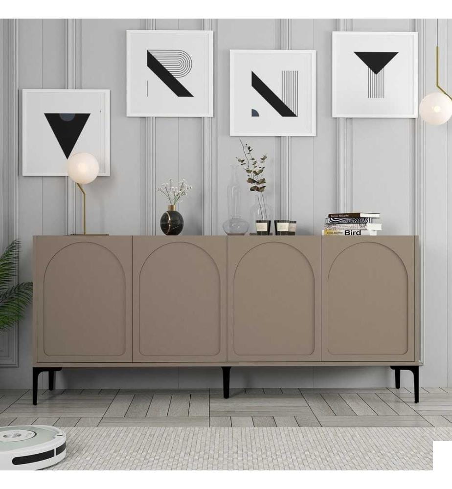 Console, Atlas, Black, 100% Melamine Coated Particle Board