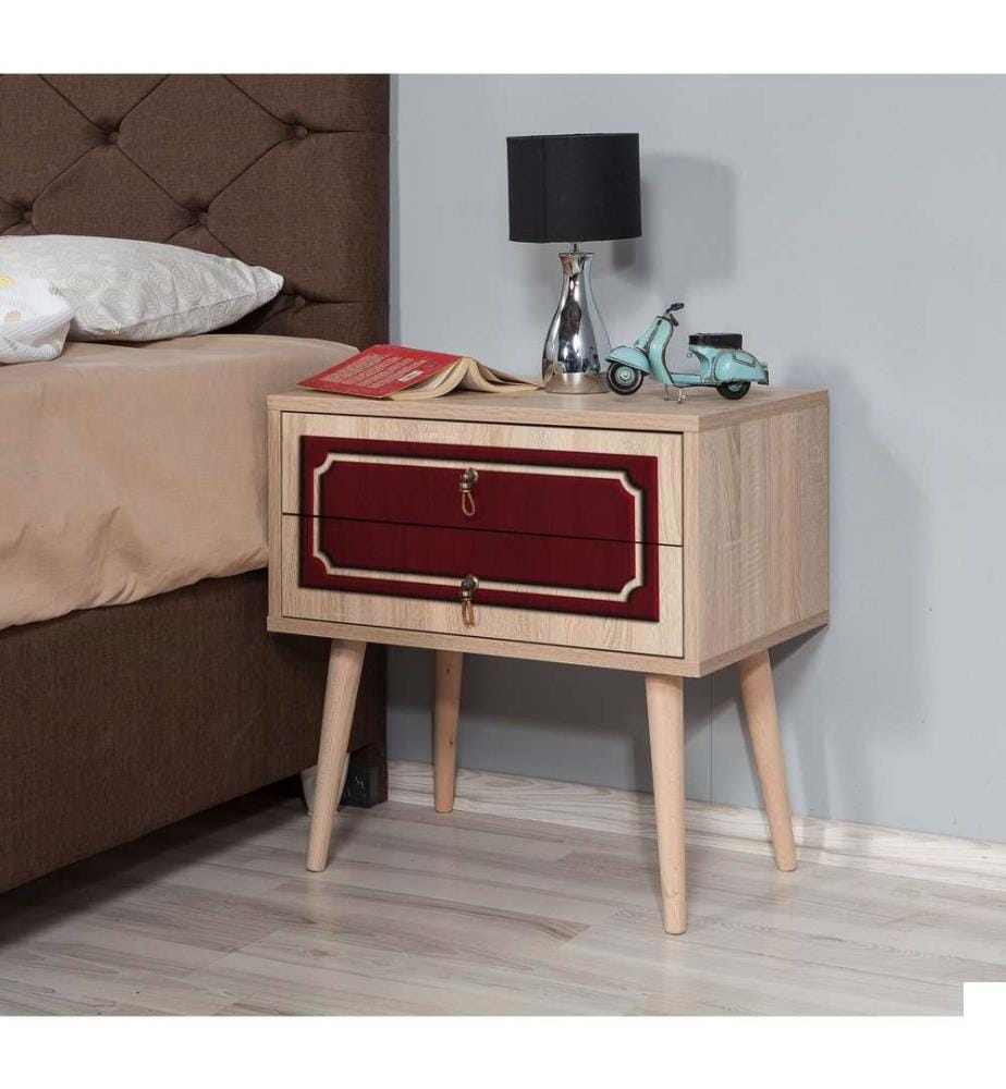 Nightstand, Sonoma Oak, Melamine Coated Particle Board