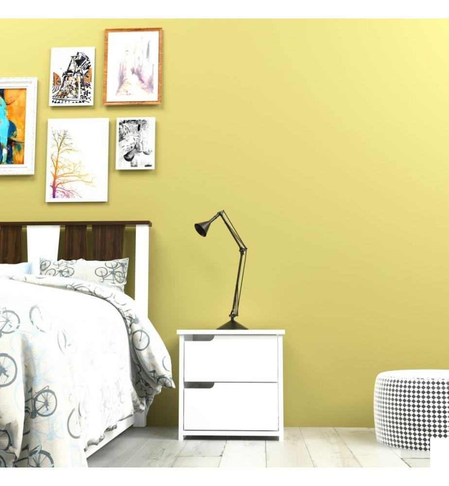 Nightstand, White, Melamine Coated Particle Board