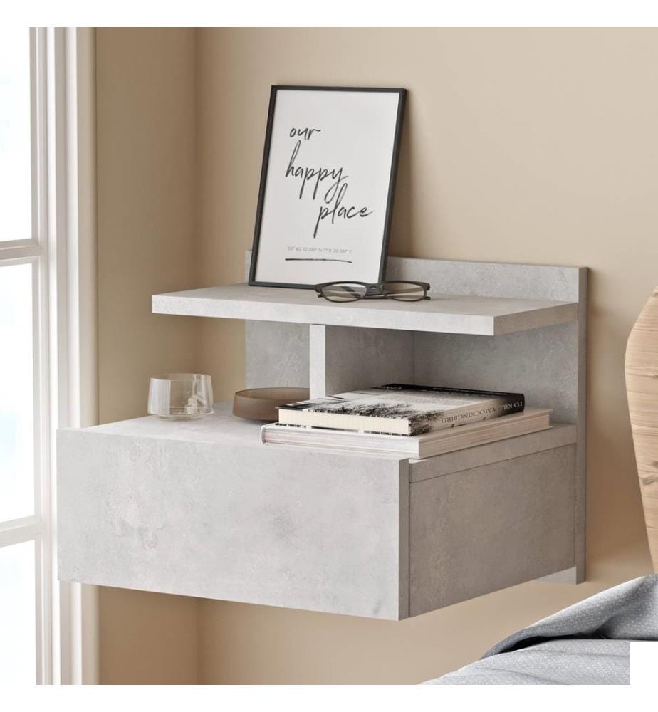 Nightstand, Silver, Melamine Coated Particle Board