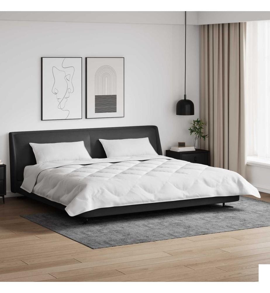 Duvet d'hiver avec oreiller 3 pcs Blanc Microfibre