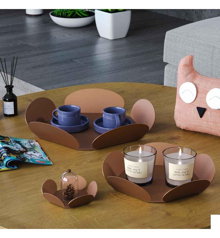 Set d'accessoires décoratifs en métal, 3 pièces, cuivre, 100% métal