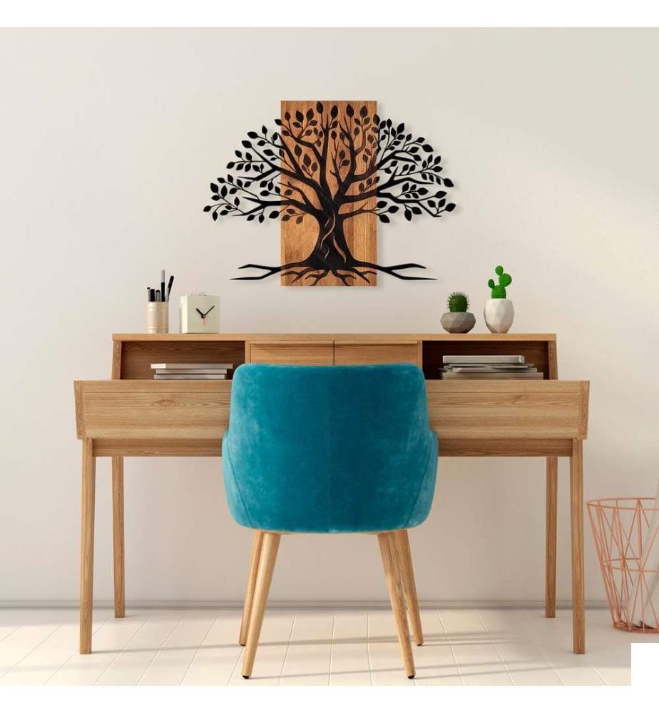 Accessoire mural décoratif en bois, noyer noir, bois