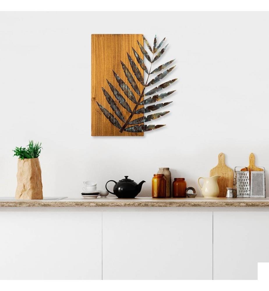 Accessoire mural décoratif en bois, multicolore, 100% bois - métal