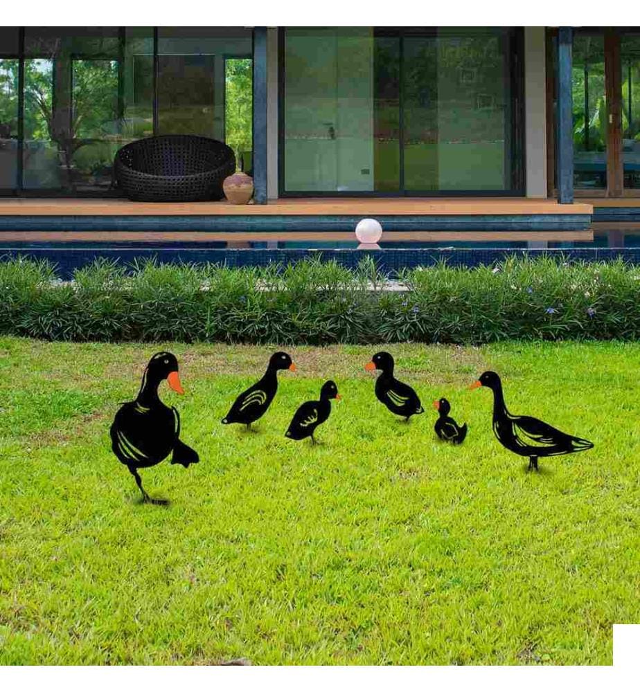 Set d'accessoires décoratifs en métal pour le jardin, noir, métal