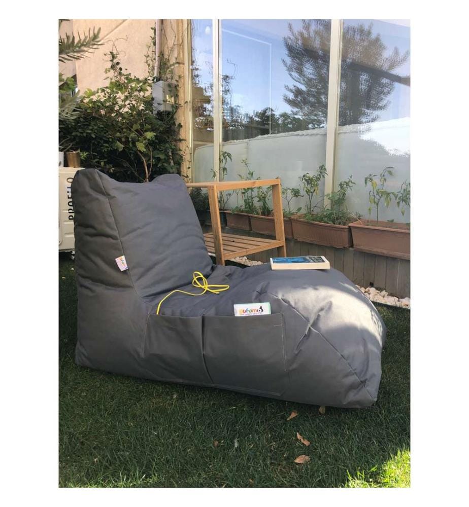 Sac pouf, gris, 100% polyester, tissu : 100% Impertex