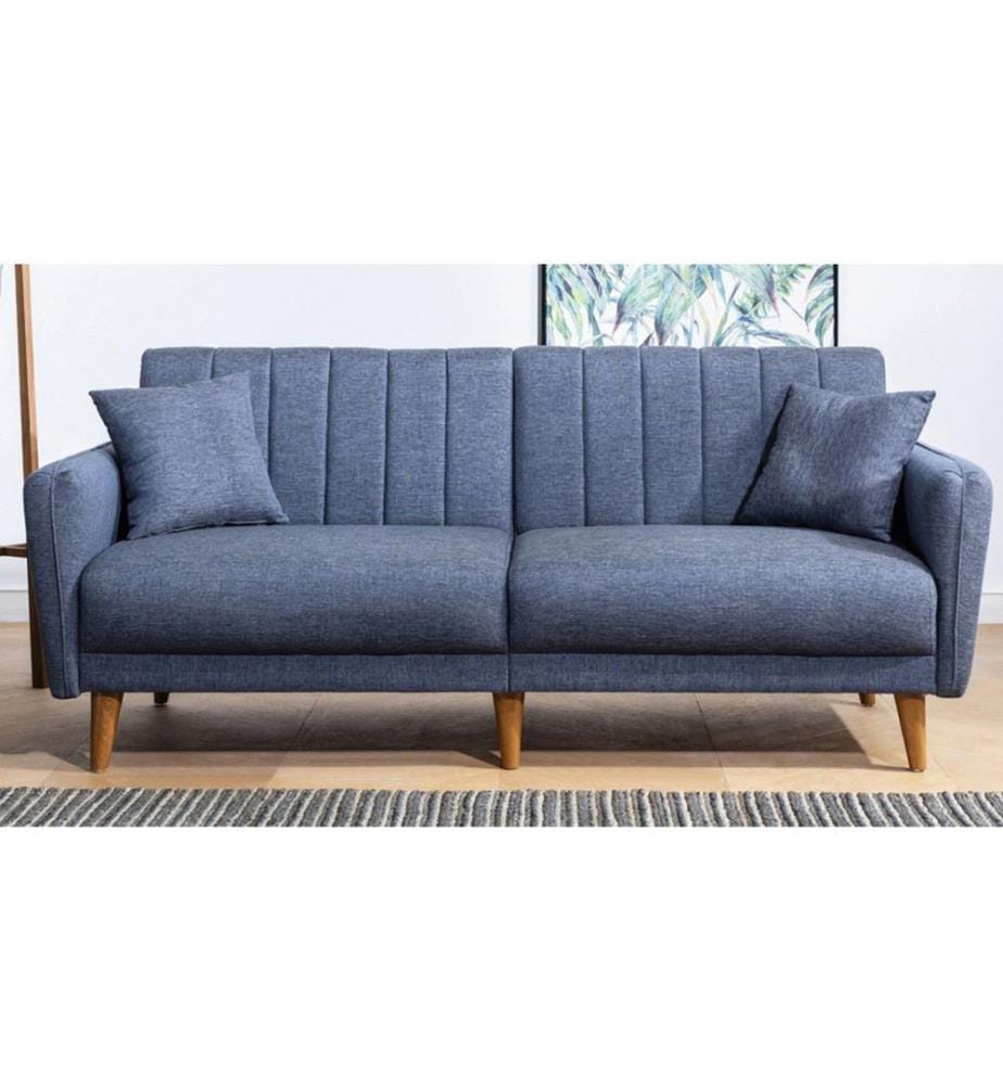 Bleu Foncé, Canapé Lit, Bois Cadre , Métal