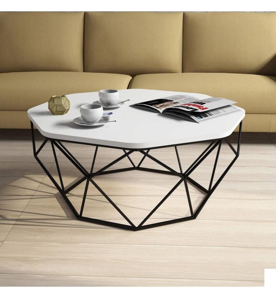 Blanc, Tables Basses, 38X90X90 cm, Plaque De Particules Enrobée De Mélamine