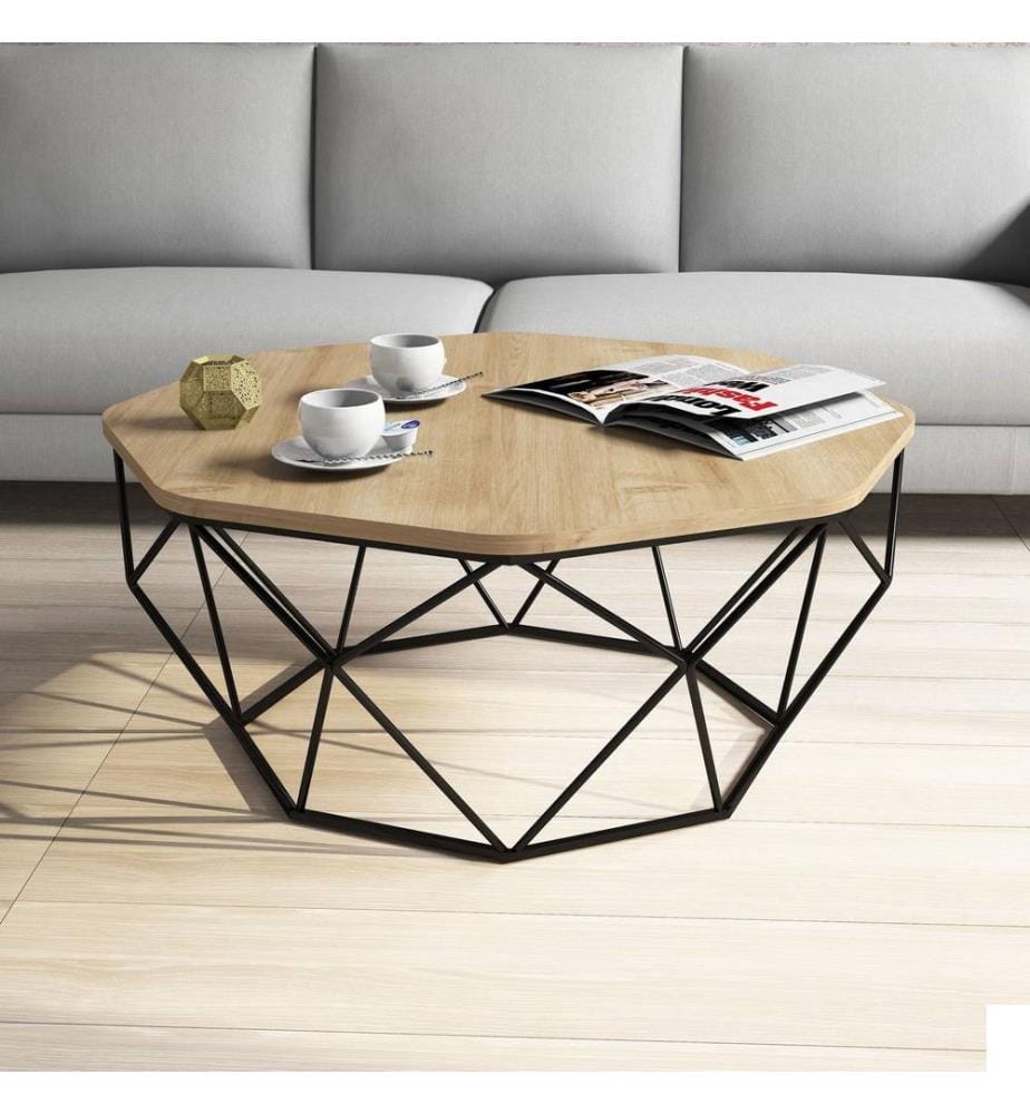 Couleur Chêne, Tables Basses, 38X90X90 cm, Plaque De Particules Enrobée De Mélamine