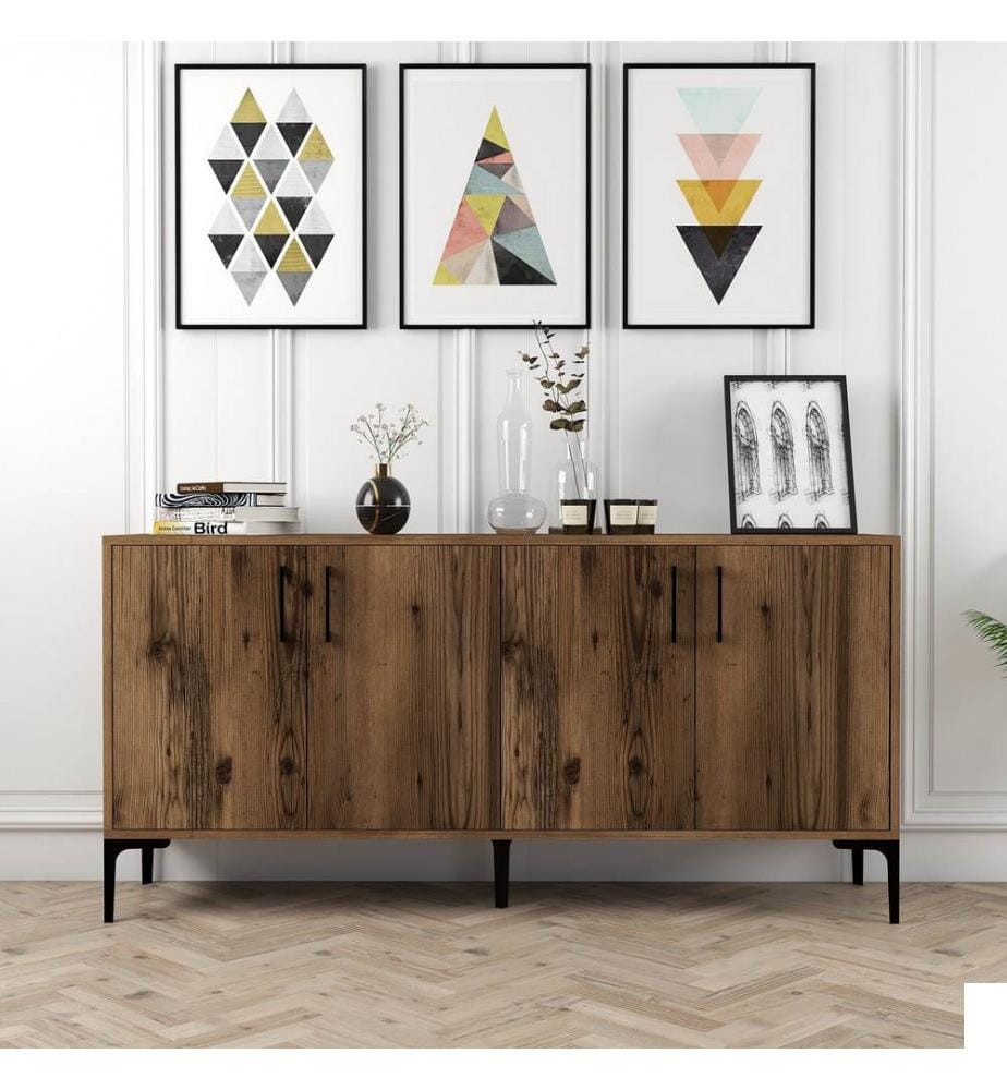 Couleur Noix, Coffres De Tiroirs, 78X160X35 cm, Plaque De Particules À Revêtement En Mélamine