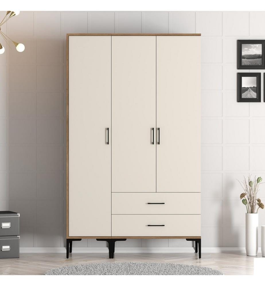 Armoire, Noyer, Crème, Panneau de particules mélaminé